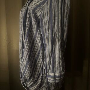 Women’s button up Blue Striped Shirt